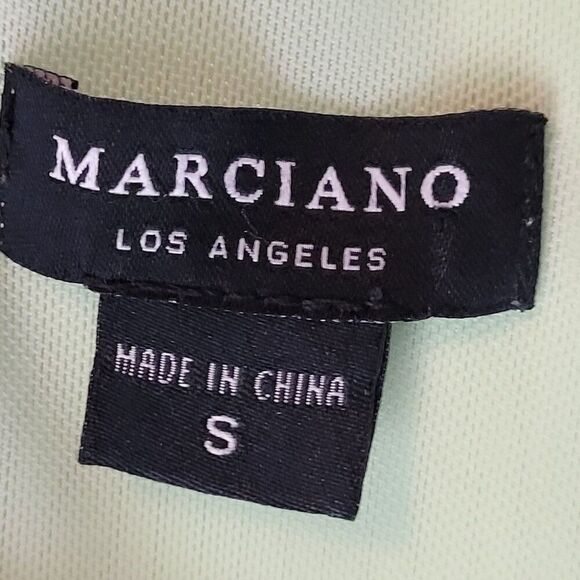 Marciano Dress S Neon Lime Green Corset Scuba Bodycon Colorful Statement Rave - Picture 3 of 12